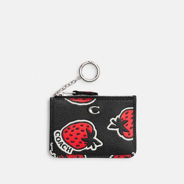 Fashion 4 Coach Mini Skinny Id Case With Strawberry Print