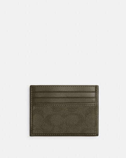 Fashion 4 Coach Refined Card Case In Signature Canvas Jacquard