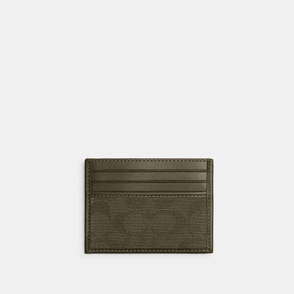 Fashion 4 Coach Refined Card Case In Signature Canvas Jacquard