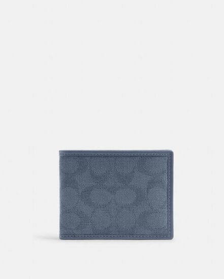 Fashion 4 Coach Slim Billfold Wallet In Signature Canvas Jacquard