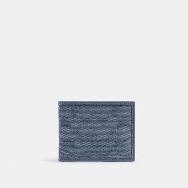 Fashion 4 Coach Slim Billfold Wallet In Signature Canvas Jacquard