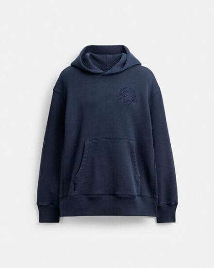 Fashion 4 Coach Oversized Signature Crest Hoodie In Organic Cotton