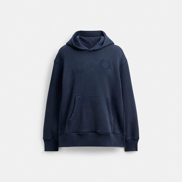 Fashion 4 Coach Oversized Signature Crest Hoodie In Organic Cotton