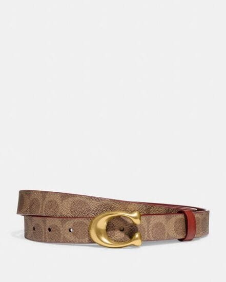 Fashion 4 Coach Sculpted C Buckle Cut To Size Reversible Belt