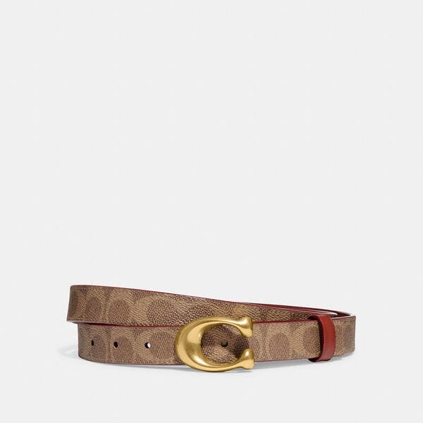 Fashion 4 Coach Sculpted C Buckle Cut To Size Reversible Belt