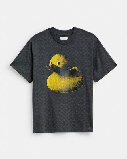 Fashion 4 Coach Signature Duck Relaxed T-Shirt In Organic Cotton