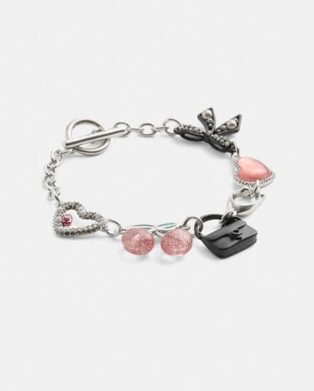 Fashion 4 Coach Bow And Heart Charm Bracelet