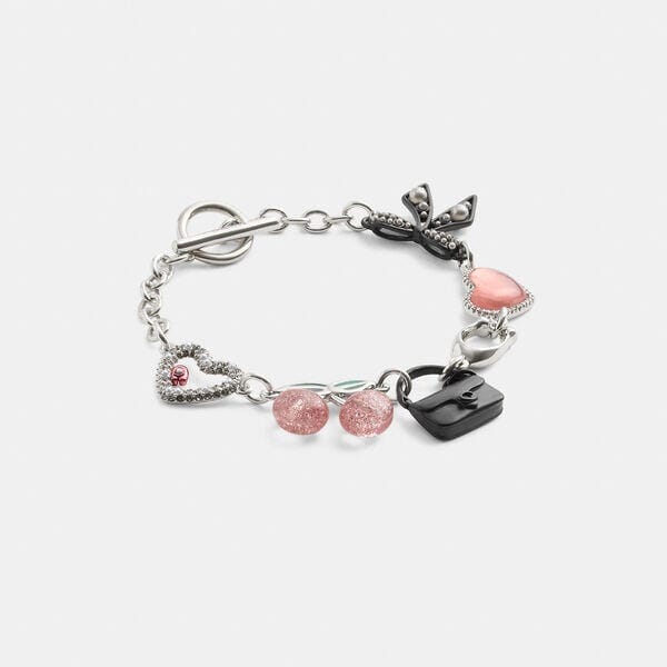 Fashion 4 Coach Bow And Heart Charm Bracelet