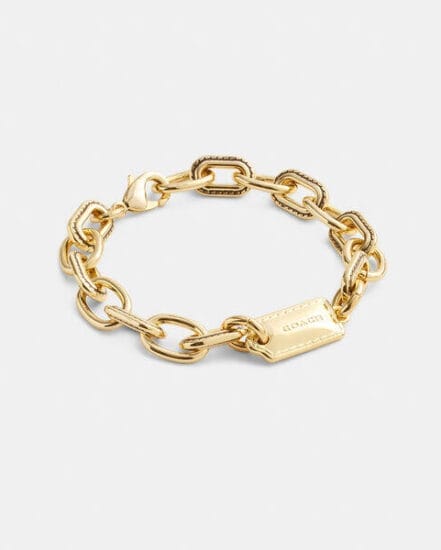 Fashion 4 Coach Stitched Chain Link Bracelet