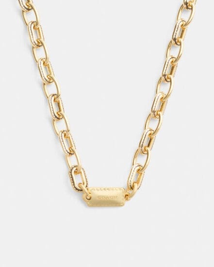 Fashion 4 Coach Stitched Chain Link Necklace