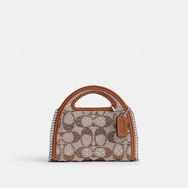 Fashion 4 Coach Top Handle Card Case In Crystal Signature Jacquard