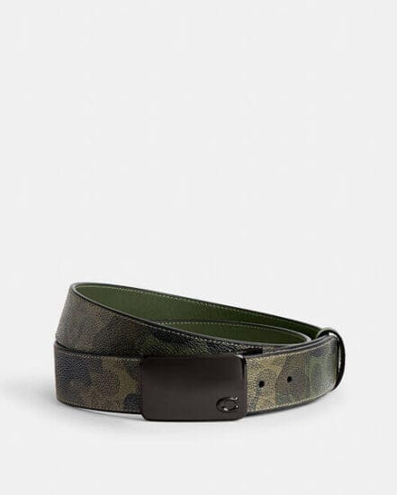 Fashion 4 Coach Camo Signature Plaque Belt