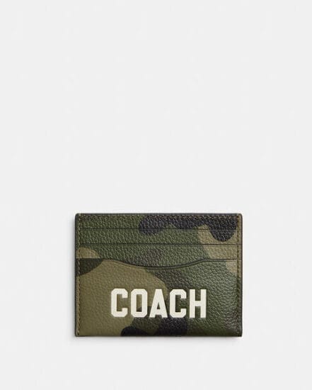 Fashion 4 Coach Card Case With Camo Print And Coach Graphic