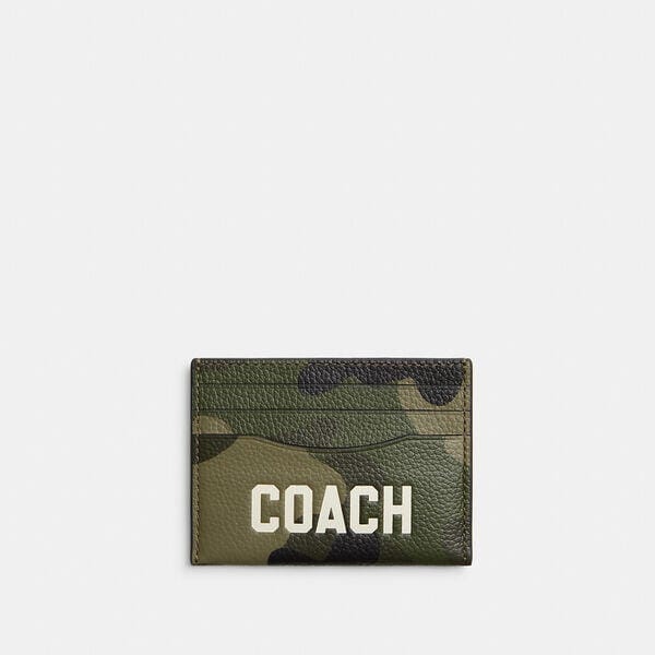 Fashion 4 Coach Card Case With Camo Print And Coach Graphic