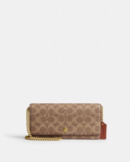 Fashion 4 Coach Essential Long Wallet On A Chain In Signature Canvas