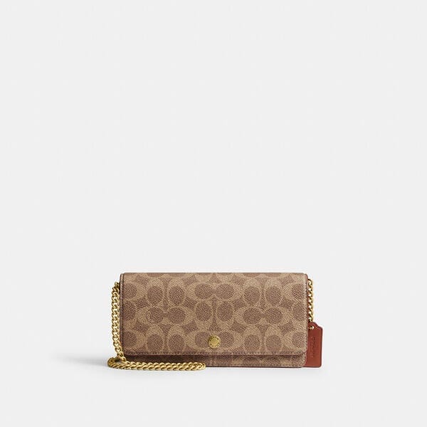 Fashion 4 Coach Essential Long Wallet On A Chain In Signature Canvas