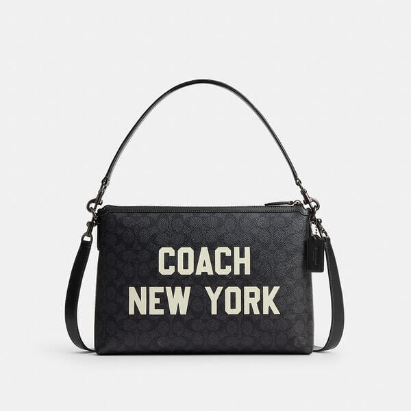 Fashion 4 Coach Relay Pouch In Signature Canvas With Coach Graphic