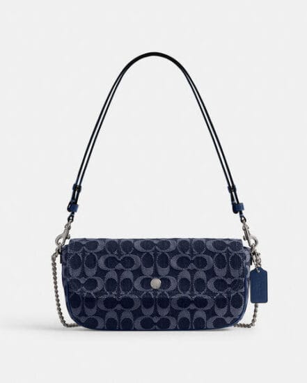 Fashion 4 Coach Brook Flap Chain Bag In Signature Denim