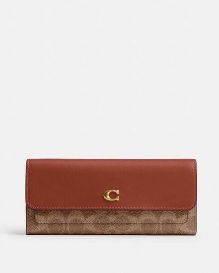 Fashion 4 Coach Mila Long Flap Wallet In Signature Canvas