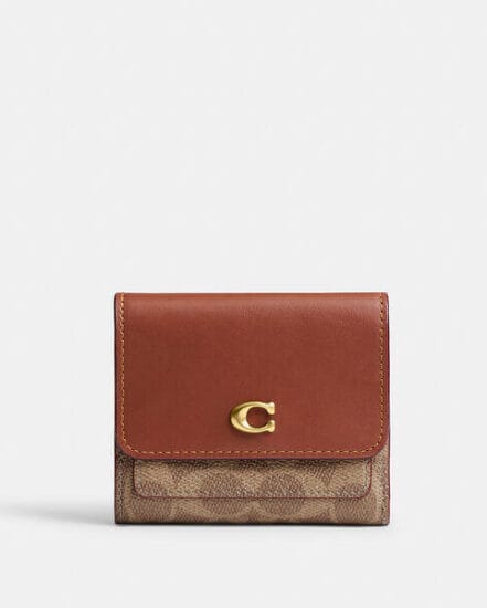 Fashion 4 Coach Mila Small Flap Wallet In Signature Canvas
