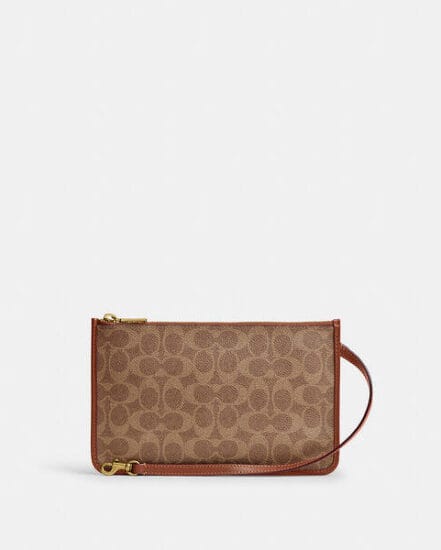 Fashion 4 Coach New York Zip Pouch In Signature Canvas