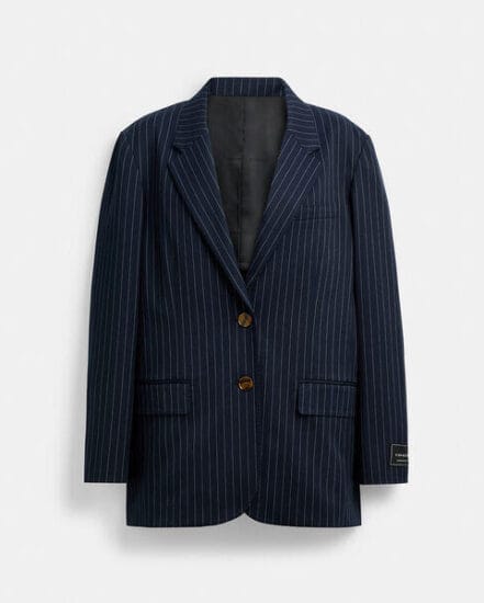 Fashion 4 Coach Single Breasted Pinstripe Blazer
