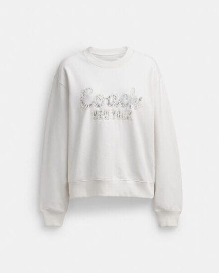 Fashion 4 Coach Cursive Coach Embroidered Sweatshirt