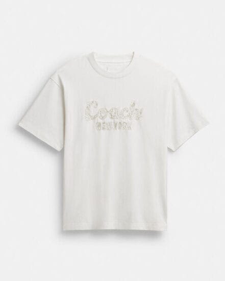 Fashion 4 Coach Cursive Coach Embroidered T-Shirt In Organic Cotton