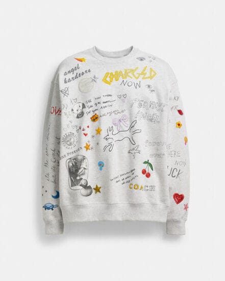 Fashion 4 Coach Sketch Print Crewneck Sweatshirt