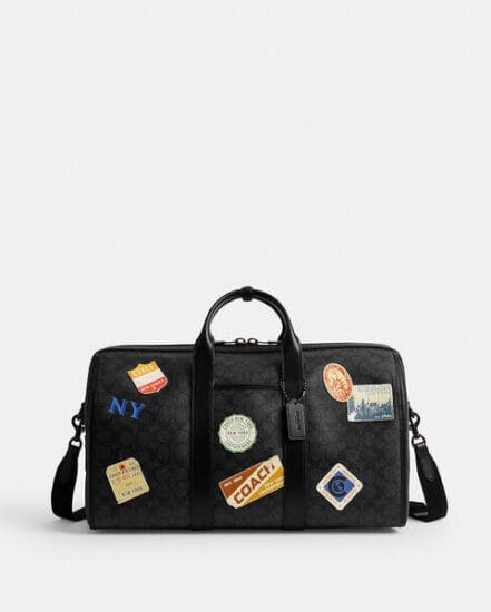 Fashion 4 Coach Gotham Duffle Bag 45 In Signature Canvas With Patches