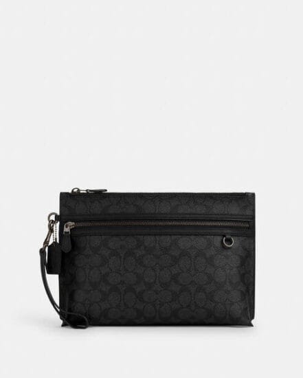 Fashion 4 Coach Carry All Pouch In Signature Canvas