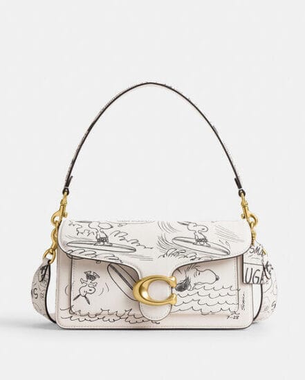 Fashion 4 Coach Coach X Peanuts Tabby Shoulder Bag 26 With Newspaper Print