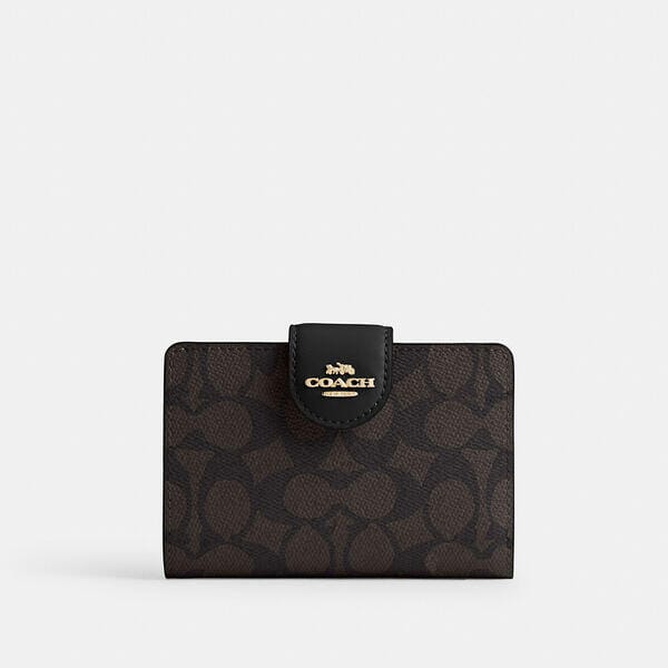 Fashion 4 Coach Medium Corner Zip Wallet In Signature Canvas