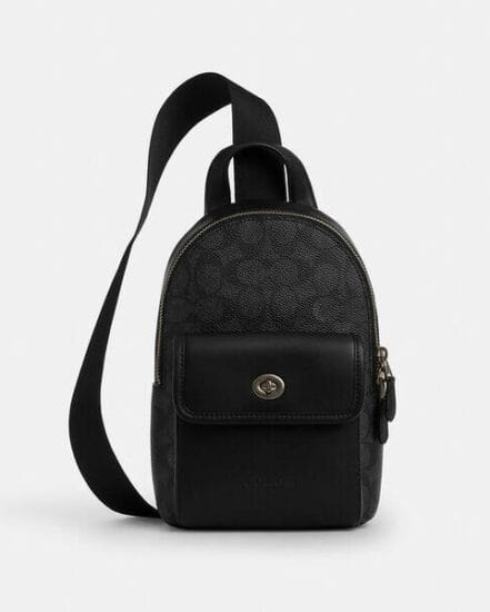 Fashion 4 Coach Small Turnlock Sling Pack In Signature Canvas