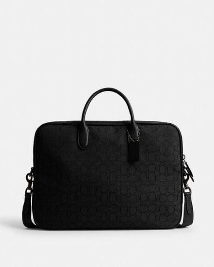 Fashion 4 Coach Theo Work Bag In Signature Jacquard