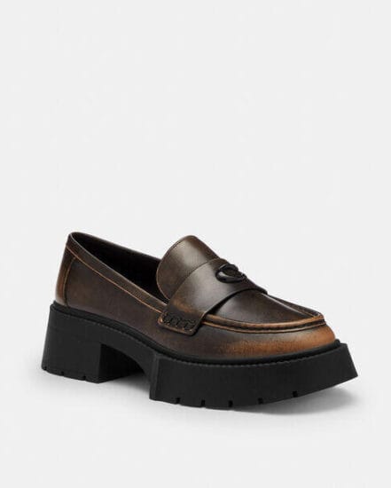 Fashion 4 Coach Leah Platform Loafer In Loved Leather