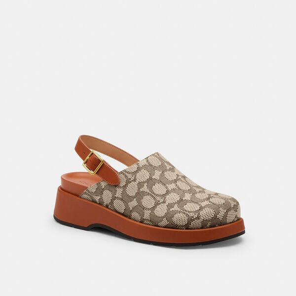 Fashion 4 Coach Sculpted C Platform Clog In Signature Textile Jacquard