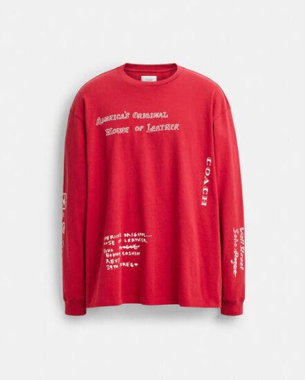 Fashion 4 Coach Sketch Horse And Carriage Long Sleeve T Shirt In Organic Cotton