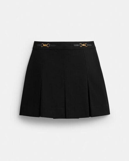 Fashion 4 Coach Sculpted C Pleated Skirt In Recycled Polyester